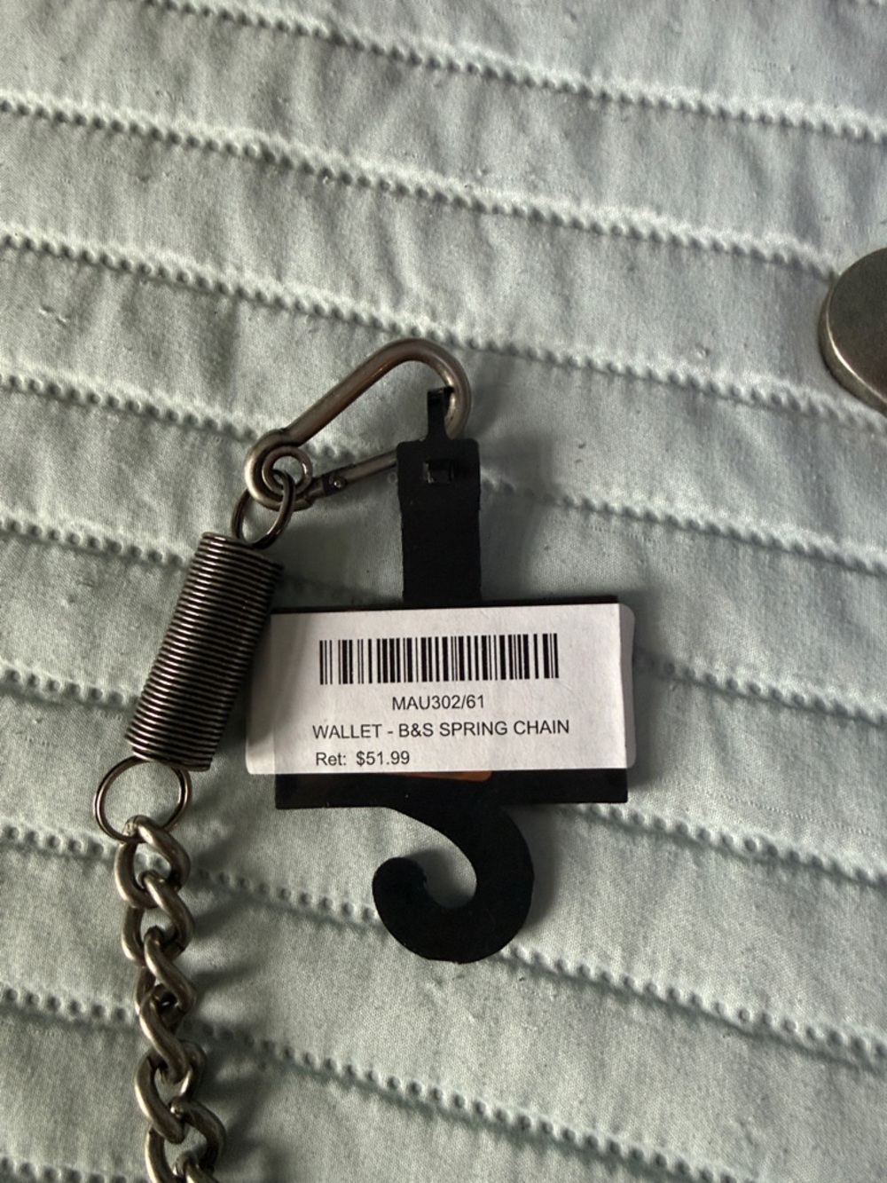 Harley-Davidson Silver Metal Chain Key Wallet Strap with Bar & Logo Charm - Picture 3 of 3